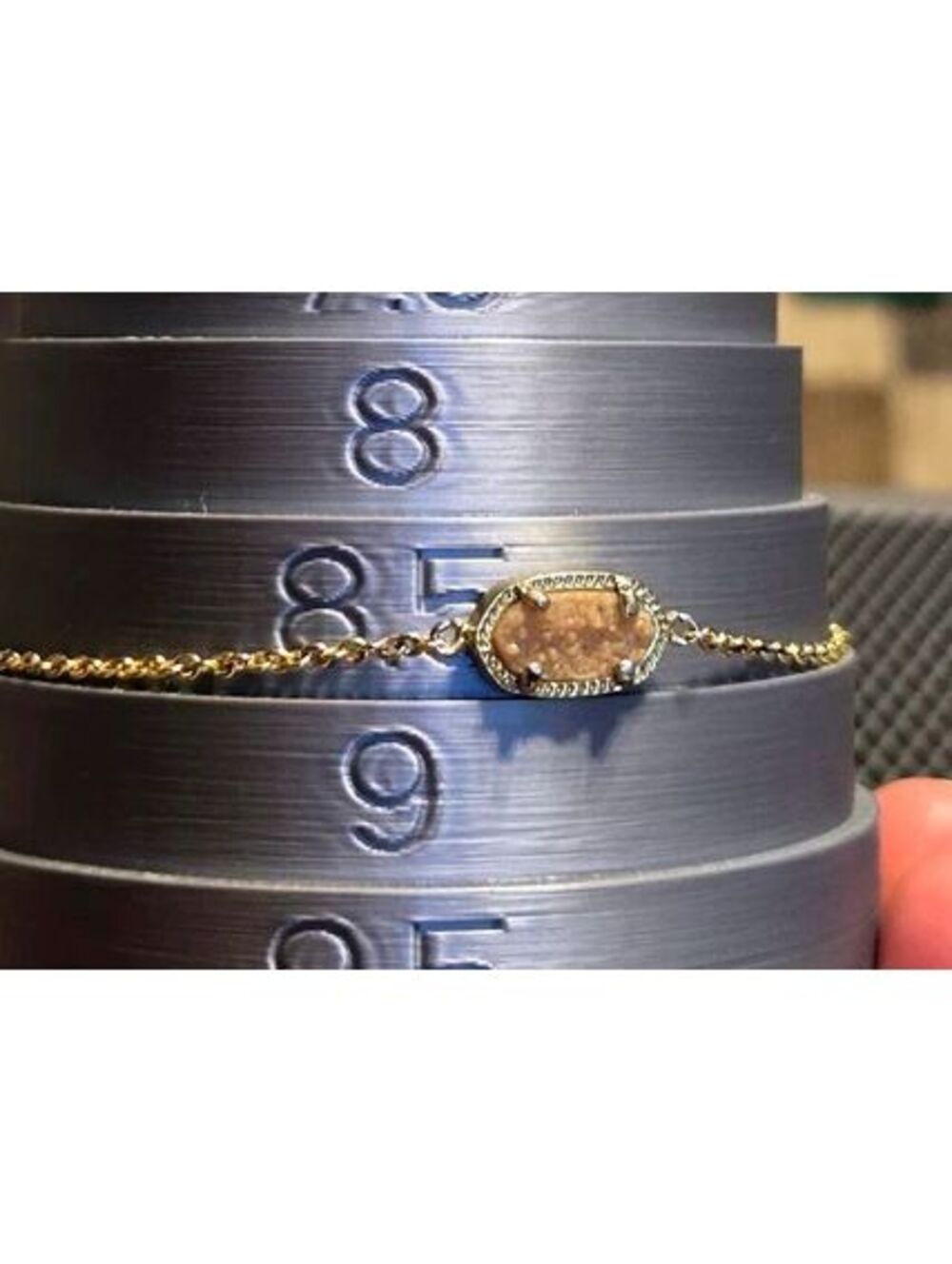 Kendra Scott Elaina Gold Adjustable Chain Bracelet in Iridescent Drusy